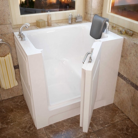 Meditub MediTub Walk-In 27 x 39 Left Drain White Soaking Walk-In Bathtub 2739LWS